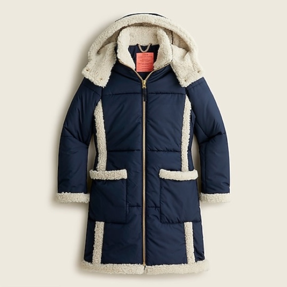 NWT J.Crew Snowday Puffer Jacket with Prima Loft
